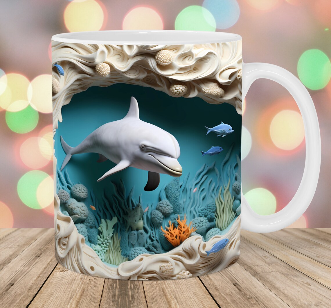 3D Deer Hole In A Garden Design Mug