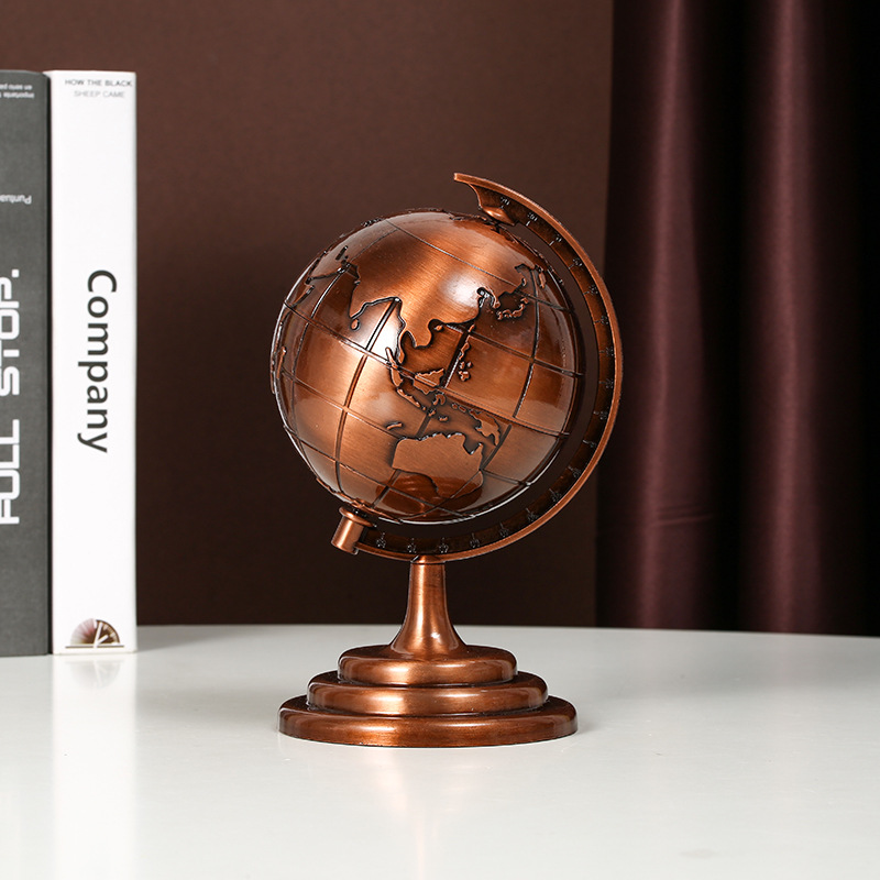 World Map 3D Rotating Glove Decoration Gift- Rose Golden