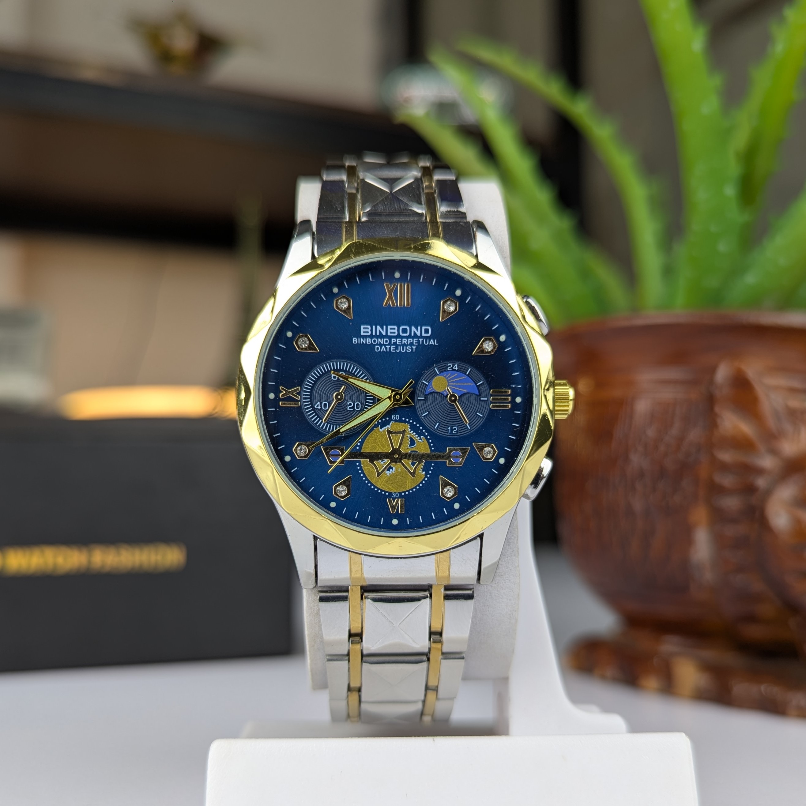 BINBOND B1236 Brand Fashion Tourbillon Dial Quartz Watches Men’s Luxury Stainless Steel
