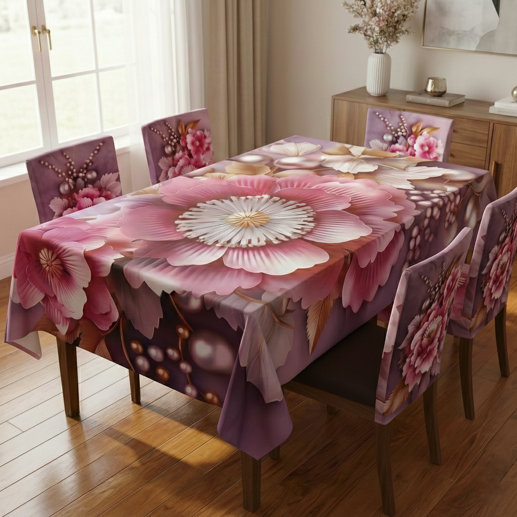 China Premium 3D Print Table Cloth Set